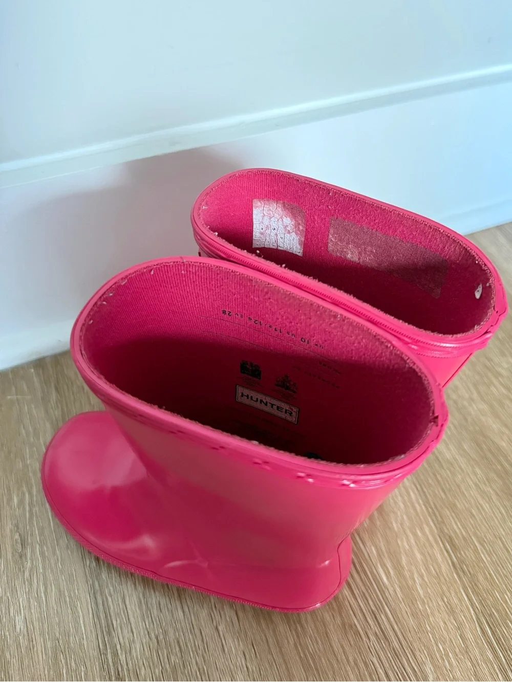 Hunter Kids’ First Gloss Rain Boots Bright Pink kids size UK 10/US GIRL 12
